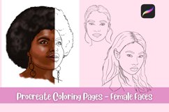 Female Faces Procreate Coloring Pages Product Image 1