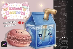 Kawaii Desserts Procreate Brush Stamp - Cute desserts stamps Product Image 1