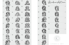 Adorable Kawaii Unicorn Procreate stamps, cute unicorn brush set for tattoo artists, digital art, stickers, and planners. Perfect for artists who love pastel, magical, and chibi-style design