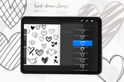 Procreate Heart Stamp Brushes,178 hand-drawn heart brush 001 Product Image 2
