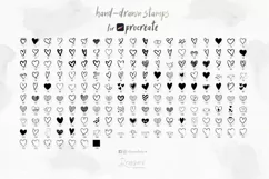 Procreate Heart Stamp Brushes,178 hand-drawn heart brush 001 Product Image 4