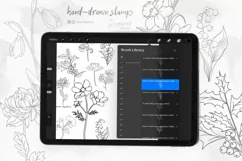 Procreate Stamp Brushes 12 birth month flowers botanical 002 Product Image 2