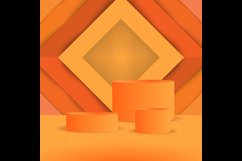 Product stand orange display with abstract geometric design Product Image 2