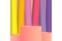 Product stand pastel display with colorful design background Product Image 1
