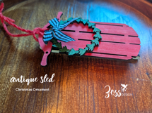 Christmas Sled Ornament laser cut file Product Image 3