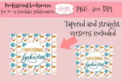 Professional bookworm tumbler wrap | Book lover tumbler PNG Product Image 2