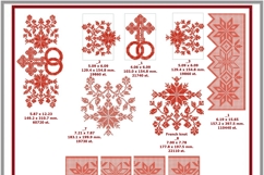 Slavic wedding cross stitch and FSL crochet design set Product Image 2