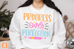 Boho Progress Over Perfection SVG PNG, Teacher SVG Cut File Product Image 2