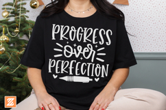 Boho Progress Over Perfection SVG PNG, Teacher SVG Cut File Product Image 3