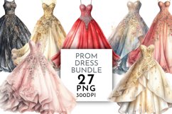 Prom Dress | Watercolour Clipart PNG Product Image 1
