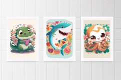 Kids Bathroom Wall Print, Marine Set of 3 Printable Posters Product Image 2