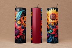 Dark Floral Design, Sublimation 20oz Tumbler Wrap Product Image 2