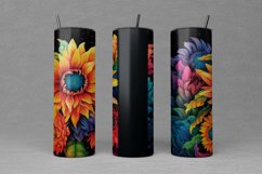 Floral Design, Colorful Sublimation 20oz Tumbler Wrap Product Image 2