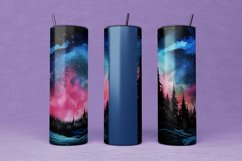 Northern Lights, Watercolor Sublimation Design for Tumbler Product Image 2