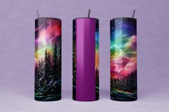 Watercolor Northern Lights Sublimation Design for Tumbler Product Image 2
