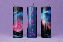 Northern Lights, Watercolor Sublimation Design for Tumbler Product Image 3