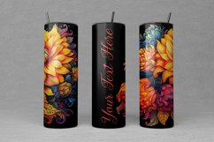 Flowers on Dark Background, Sublimation Tumbler Design Product Image 3