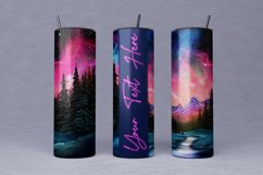Northern Lights Over Mountain, Watercolor Sublimation Design Product Image 3