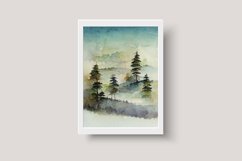 Minimalist Wall Art, Watercolor Pine Forest,Printable Poster Product Image 3