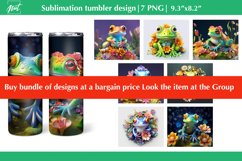 Blue 3D frog tumbler wrap, 20 oz tumbler sublimation design Product Image 2