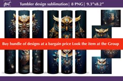 Steampunk tumbler design with 3d owl, seamless tumbler dark Product Image 2