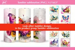 Butterfly tumbler sublimation Summer tumbler wrap design PNG Product Image 2