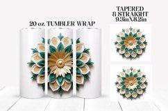 3D Sublimation Tumbler Wrap | 3D Mandala Sublimation Design Product Image 1