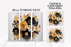 3D Sublimation Tumbler Wrap | 3D Roses Sublimation Design Product Image 1