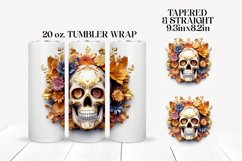3D Skull Tumbler Wrap Bundle | 3D Floral Sublimation Product Image 2