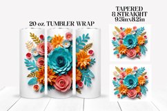 3D Sublimation Tumbler Wrap |Roses Sublimation Design Product Image 1