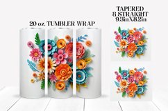 3D Flower Tumbler Wrap |3D Floral Sublimation Product Image 1