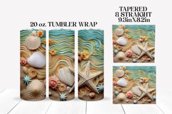 3D Sublimation Tumbler Wrap |Beach Sublimation Design Product Image 1