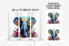 3D Sublimation Tumbler Wrap | 3D Elephant Sublimation Design Product Image 1