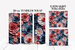 3D Roses Tumbler Wrap Sublimation Design Product Image 1