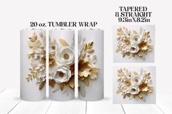 3D Sublimation Tumbler Wrap | 3D Roses Sublimation Design Product Image 1