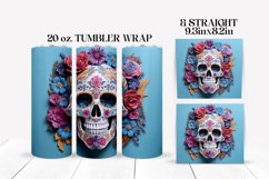 3D Skull Tumbler Wrap Bundle | 3D Floral Sublimation Product Image 5