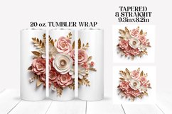 3D Sublimation Tumbler Wrap | 3D Roses Sublimation Bundle Product Image 8
