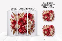 3D Sublimation Tumbler Wrap | 3D Roses Sublimation Bundle Product Image 4