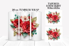 3D Sublimation Tumbler Wrap | 3D Roses Sublimation Bundle Product Image 3
