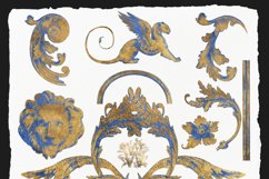 Gold and blue medieval ornaments clip art, Baroque swirl Product Image 2