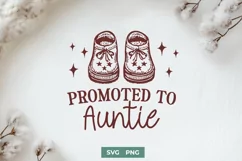Promoted to Auntie SVG, New Aunt Design Baby Announcement Product Image 1