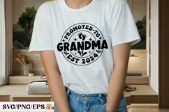 Promoted to Grandma Est 2024 SVG Design. Grandma T-shirt Product Image 3