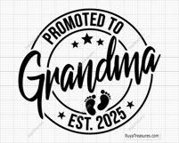 Promoted To Grandma EST 2025 Svg