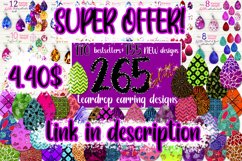 Embroidery flowers | Teardrop Earring sublimation design PL2 Product Image 2