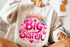 Promoted To Big Sister PNG, Big Sister Announcement PNG, Mom Product Image 1