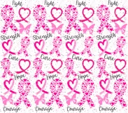 Breast Cancer Tumbler Wrap, Sublimation, 20 oz Tumbler Wrap Product Image 2