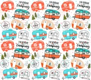 Camper Tumbler Wrap, Sublimation, 20 oz Tumbler Wrap PNG Product Image 2
