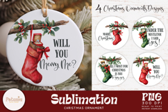 proposal Christmas design being used as a couple Christmas ornament print