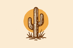 Vintage Cactus Desert Vector Illustration Product Image 1