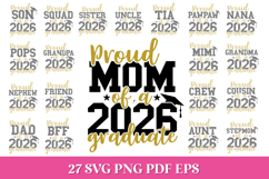 Proud 2026 Graduate Family SVG Quotes | 2026 Graduate Mom Product Image 1